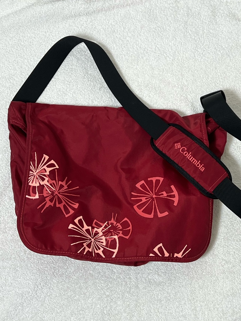 Columbia Floral Nylon Messenger Bag